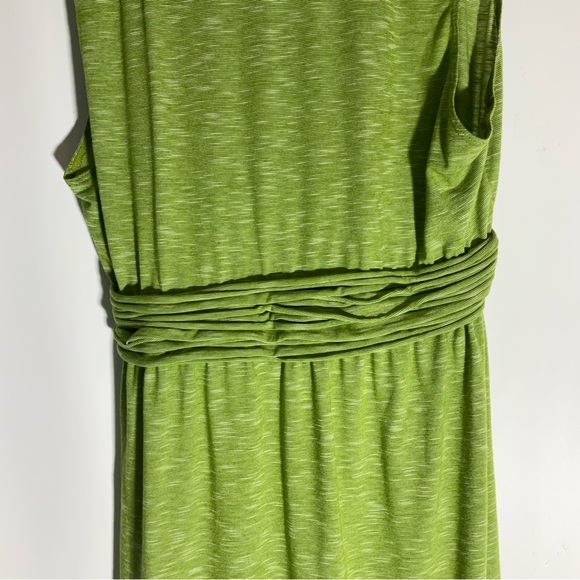 Max Studio Green Boho Chic Summer Sleeveless Ribbed Design @ Neck Waist Dress LG - Picture 13 of 16